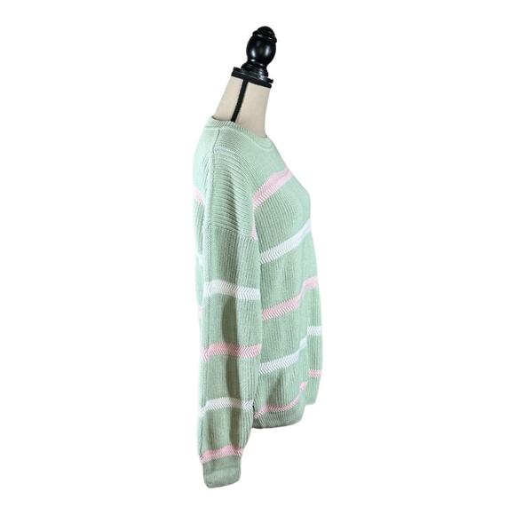 Vintage Claybrooke Pastel Stripe Grandpa Sweater Size Large - Picture 2 of 4